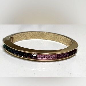 Gold Bangle with Rainbow Crystals,  Absolutely Gorgeous!